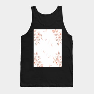 Watercolor leaves on the branches, red colors of autumn in a watercolor pattern Tank Top